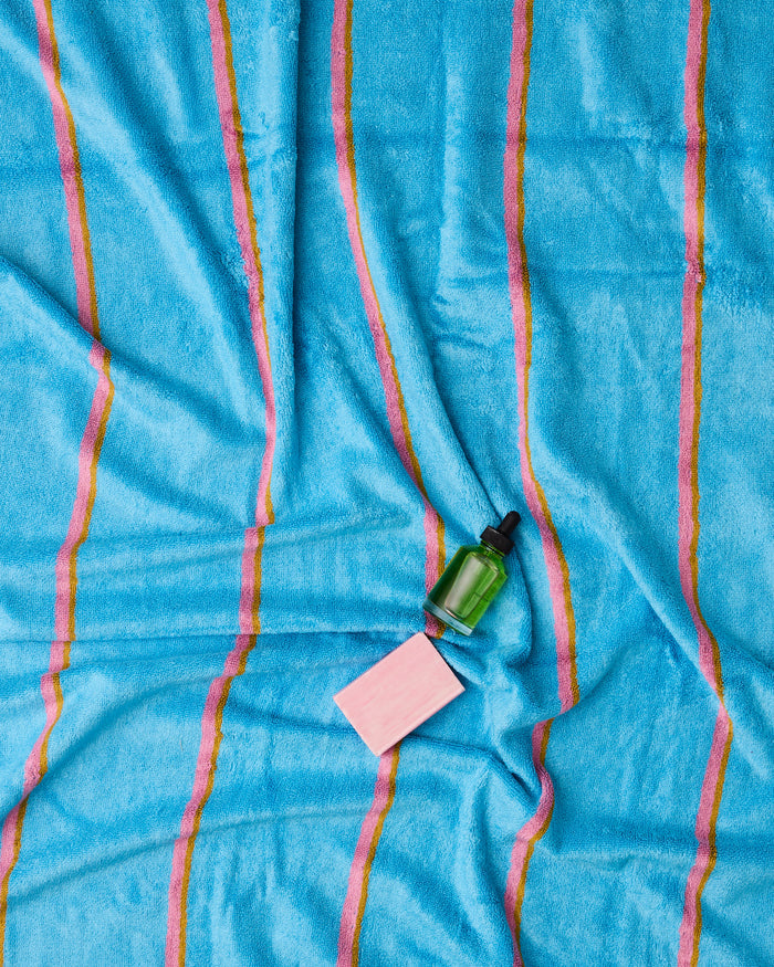 Aegean Stripe Bamboo Terry Hand Towel