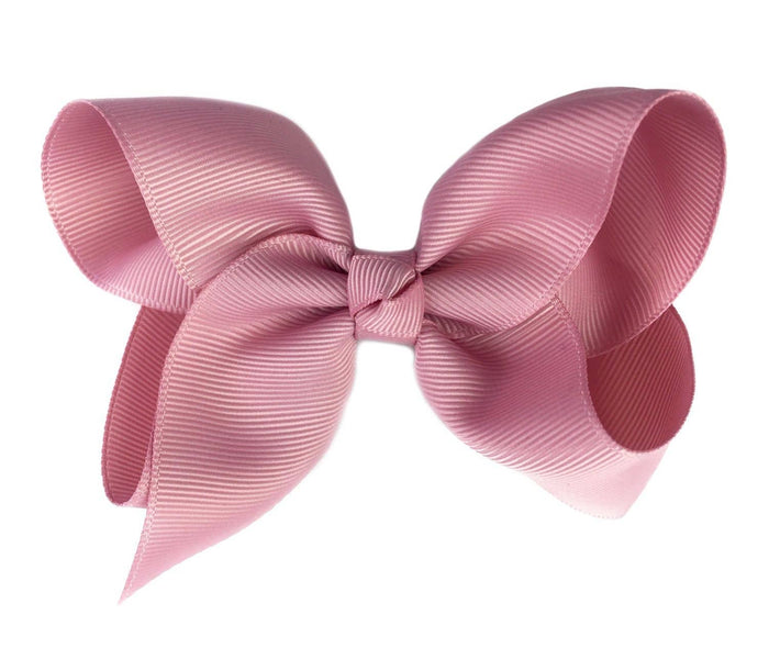 Americana Grosgrain Ribbon Bow w/ Alligator Clip - Rose Quartz - Wee Bee Baby Boutique