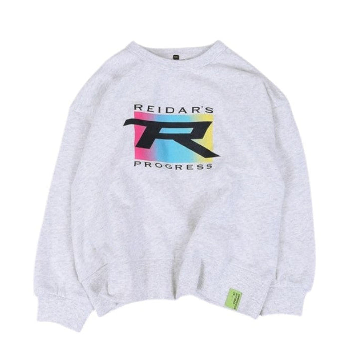 Basic Print Sweatshirt Off White Heather