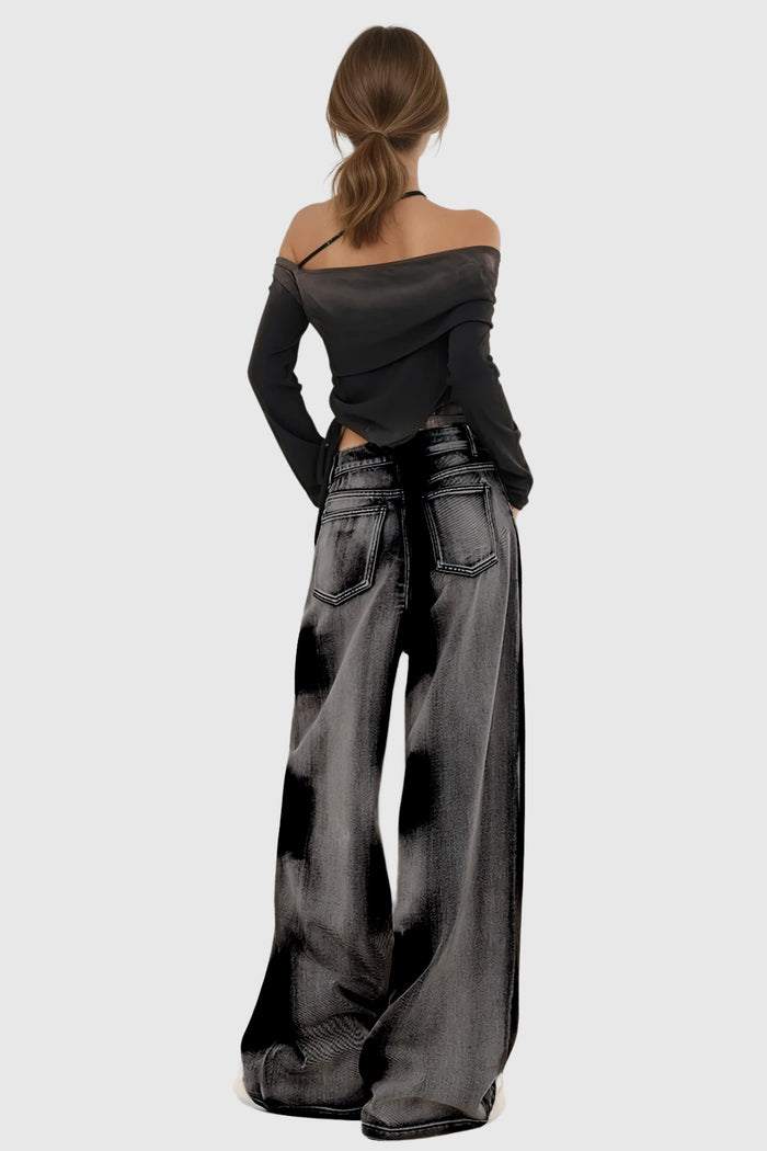 Beylke Tie Dye Asymmetric Jeans