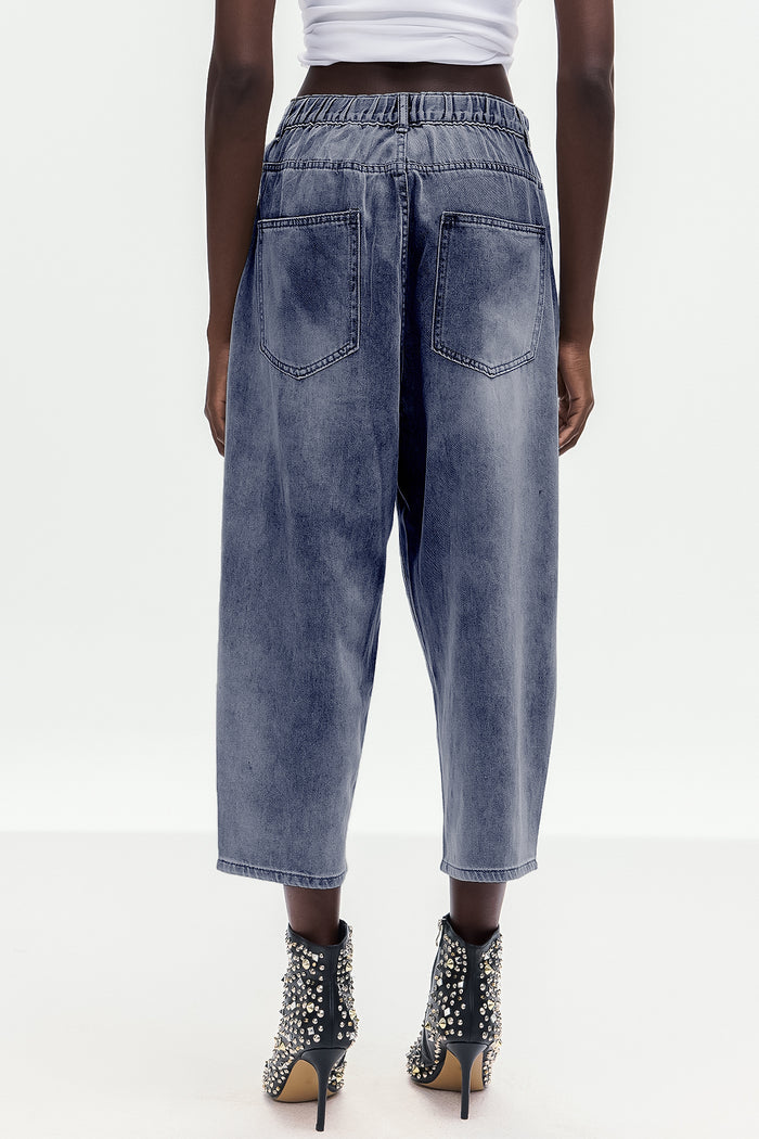 Boitumelo Flower Cutout Jeans In Dark Wash