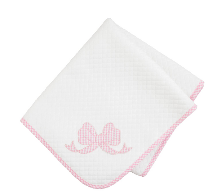Bow Quilted Blanket - Pine & Moss