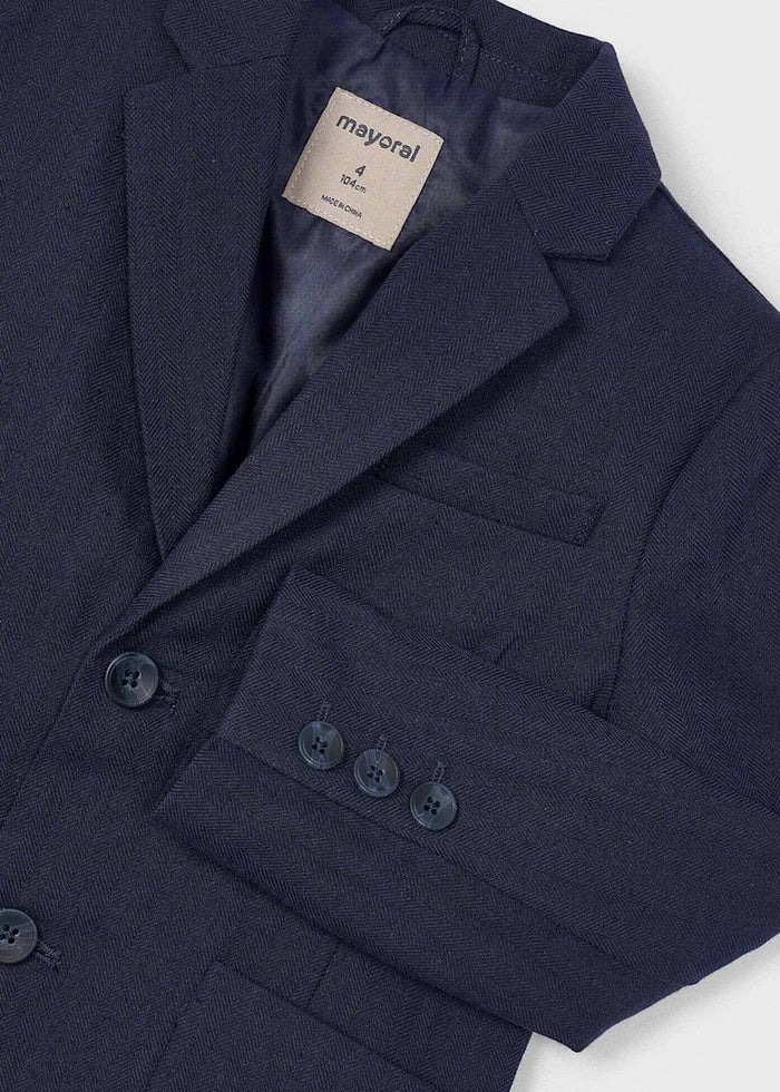 Boy Linen Blazer - Navy - Wee Bee Baby Boutique