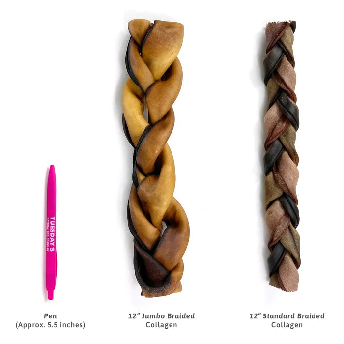 Braided Collagen Dog Chew - Long-Lasting Dental Treat - Dog.Dog.Cat.