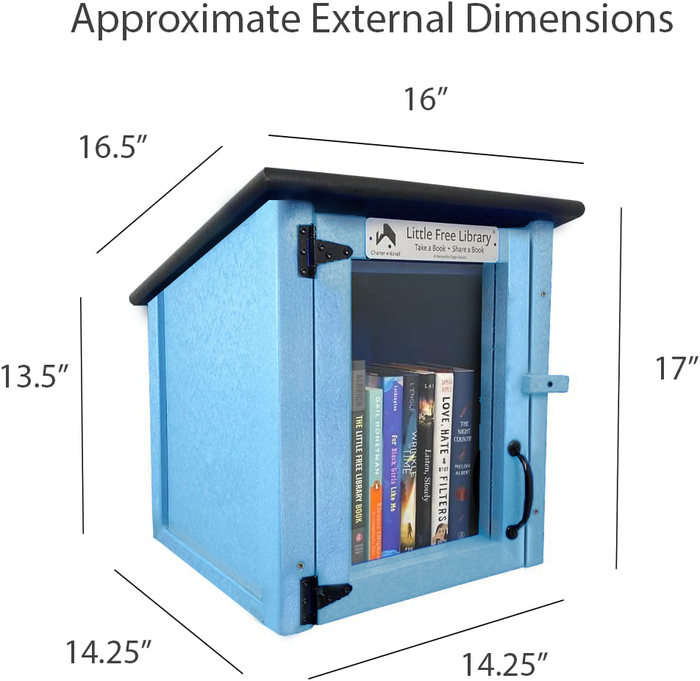 Composite One Story Light Blue Little Free Library