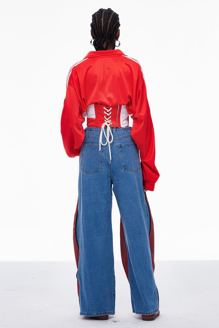 Edelmira Deconstruct Barrel Jeans In Wine
