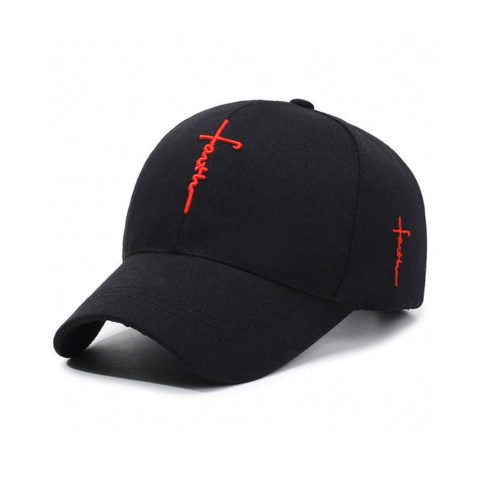 black with red embroidery