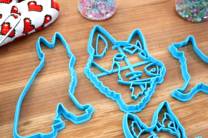 German Shepherd Cookie Cutters - Shepherd Face, Shepherd Outline, Sitting Shepherd, Flower Shepherd - German Shepherd Gift