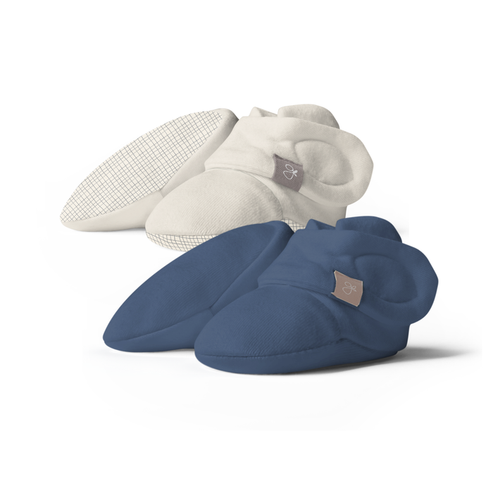 Goumi Stay On 2-Pack Boots | Indigo + Gridlock - Wee Bee Baby Boutique