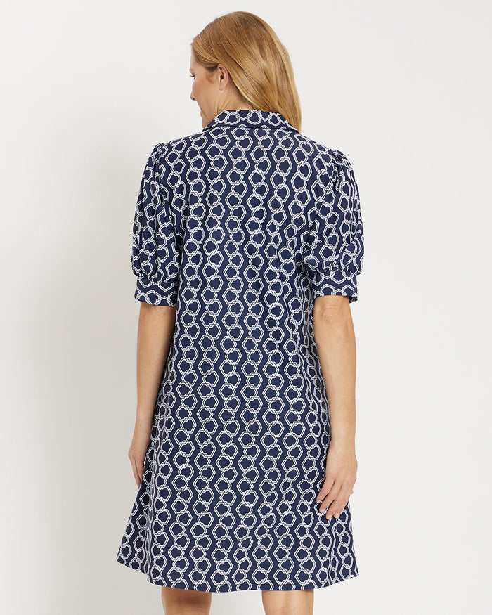 Back view of the Jude Connally Emerson Dress - Dancing Links Navy