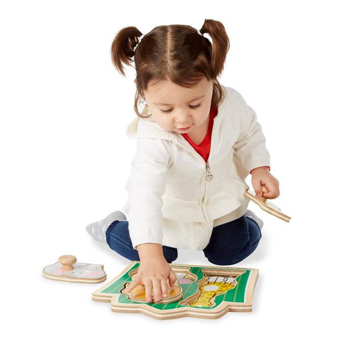 Jungle Friends Jumbo Knob Puzzle - 3 Pieces - Wee Bee Baby Boutique