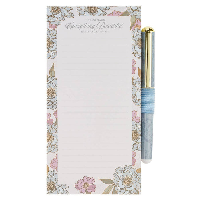 Magnetic Shopping List w/pen Everything Beautiful Ecc. 3:11