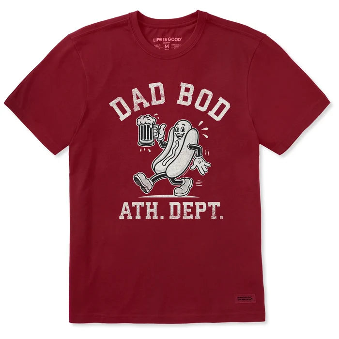 Men's Dad Bod Mascot Hotdog Short Sleeve Crusher-LITE Tee Shirt