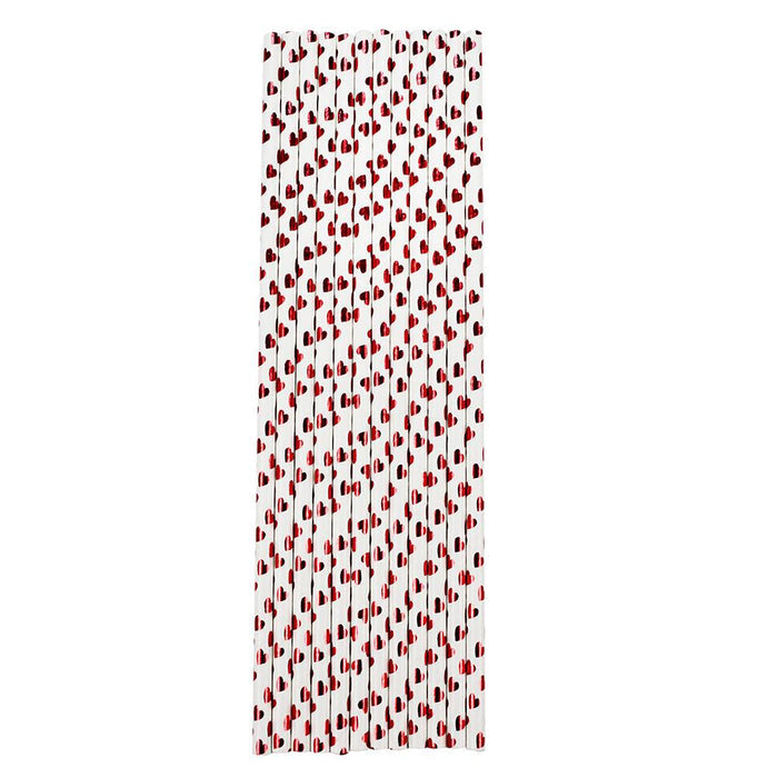 Metallic Red Hearts Stirring Straws-Brew Glitter®