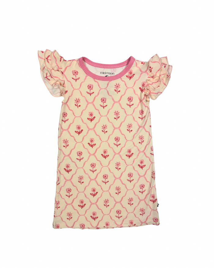 Nightgown Pajamas - Blush & Bloom - Wee Bee Baby Boutique