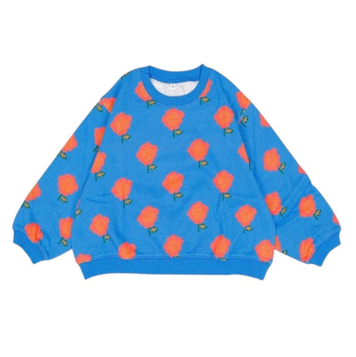 Patterned Sweatshirt Blue Flower