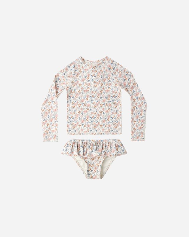 Rashguard Girls Set || Flower Fields - Wee Bee Baby Boutique
