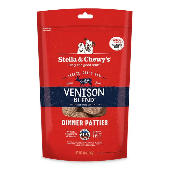 Stella & Chewy Freeze Dried Dog Patties Venison 14 oz - Dog.Dog.Cat.