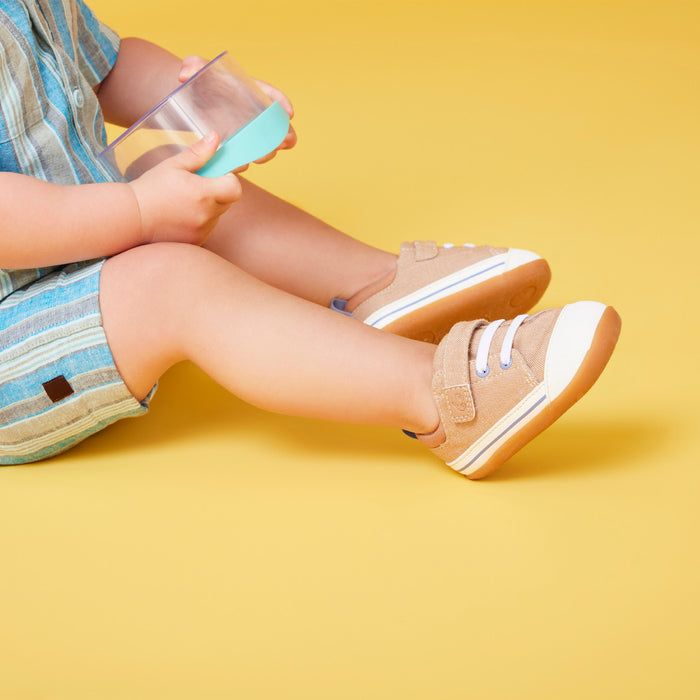Stevie First Walkers - Khaki - Wee Bee Baby Boutique