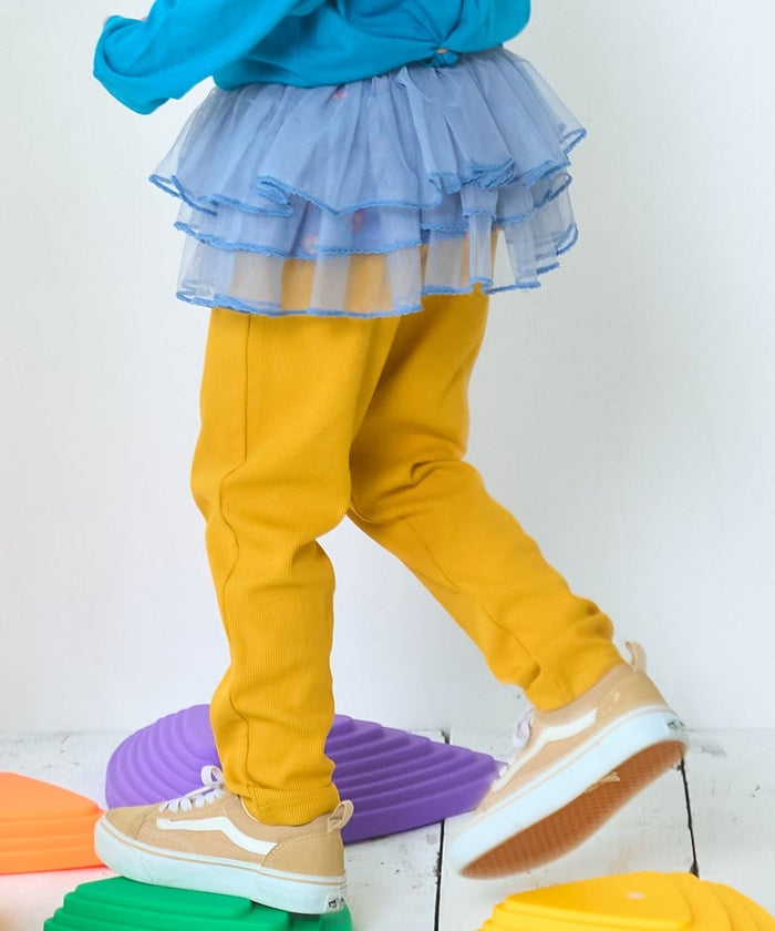 Stretch Plain Leggings Yellow