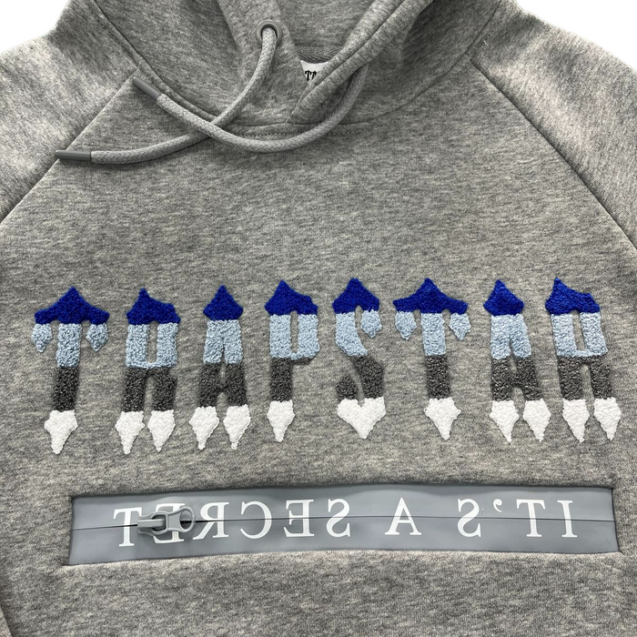 Trapstar Chenille Decoded Hoodie 2.0 Tracksuit Grey Ice Edition
