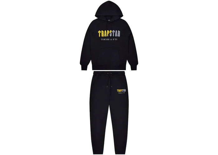 Trapstar Chenille Decoded Hoodie Tracksuit Black/Yellow