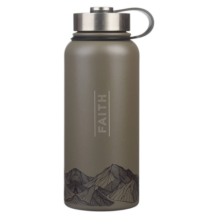 Water Bottle SS Brown Faith Mountains Matt. 17:20
