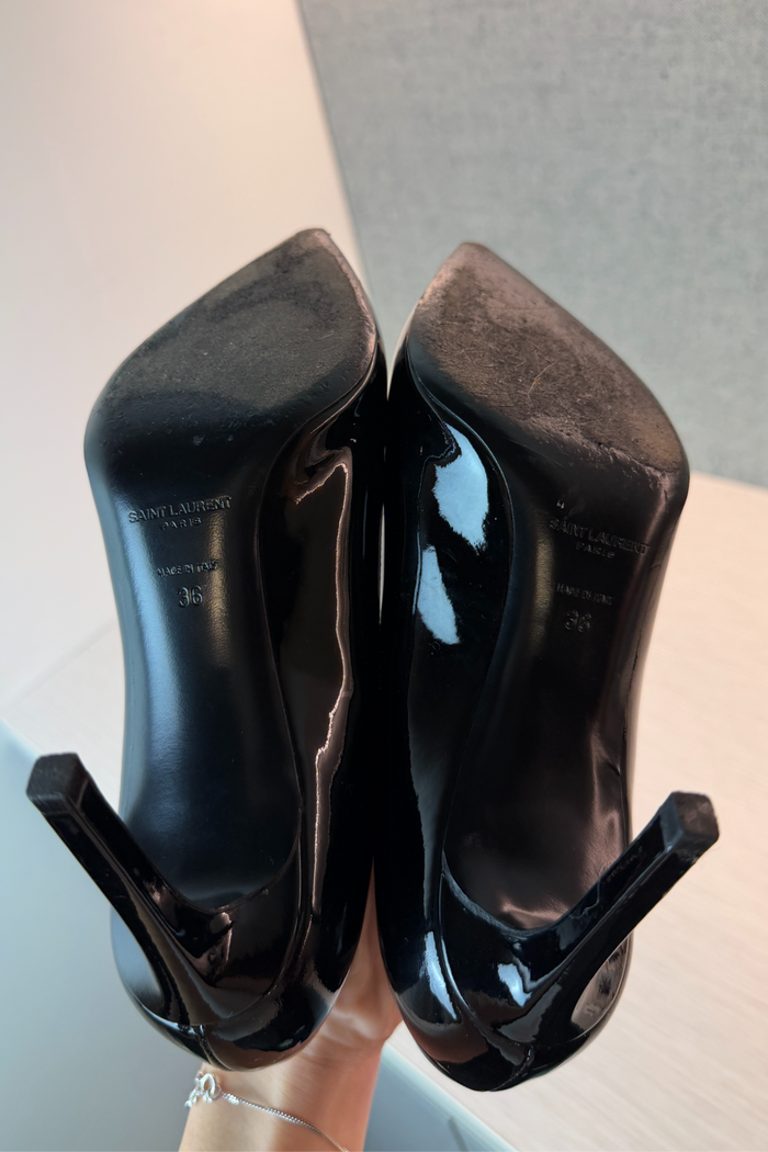 Saint Laurent Black Patent Leather Pumps image 5