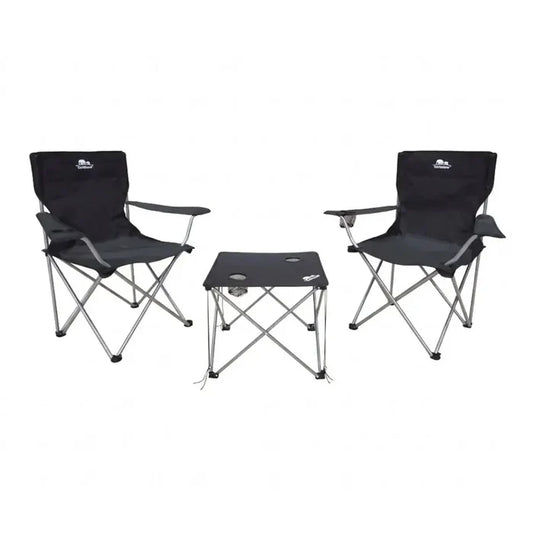 סט קמפינג Lite Camping של Go Nature: שולחן ושני כיסאות שטח מתקפלים מבד אוקספורד בתוך תיק נשיאה