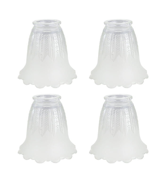 # 23078-4 Clear & Frosted Transitional Style Replacement Glass Shade, 2-1/8" Fitter Size, 4-1/2" high x 5" diameter, 4 Pack