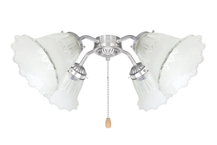 # 23078-4 Clear & Frosted Transitional Style Replacement Glass Shade, 2-1/8" Fitter Size, 4-1/2" high x 5" diameter, 4 Pack