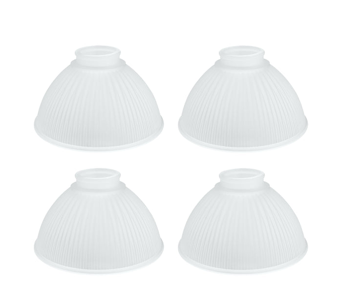 # 23086-4 Transitional Style Replacement Dome Shaped Frosted Ribbed Glass Shade, 2 1/8" Fitter Size, 3 3/4" high x 6 1/2" diameter, 4 Pack
