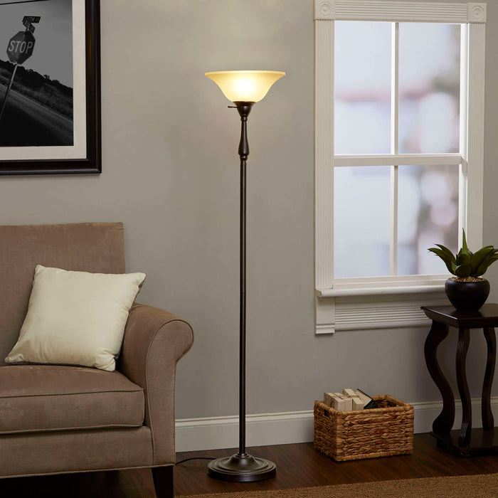 # 23091-01 Alabaster Transitional Style Replacement Torchiere Glass Shade, 5-1/8" high x 15-5/8" diameter