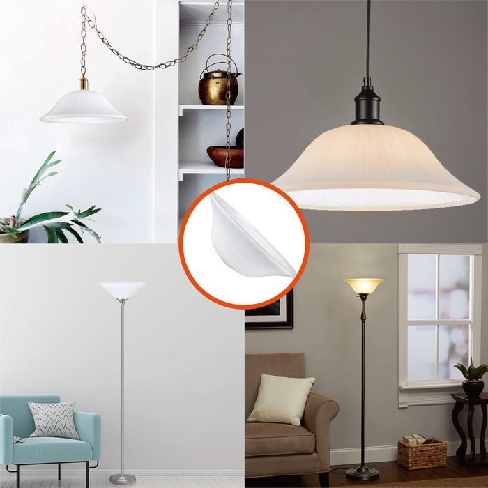 # 23092-01 Amber Transitional Style Replacement Torchiere Glass Shade, 6" high x 18" diameter