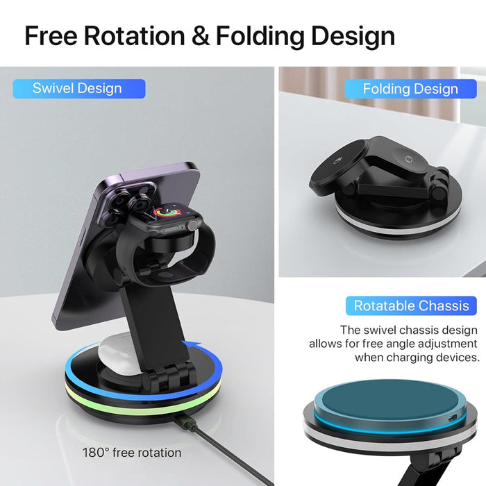 3-in-1 Magnetic Wireless Fast Charger