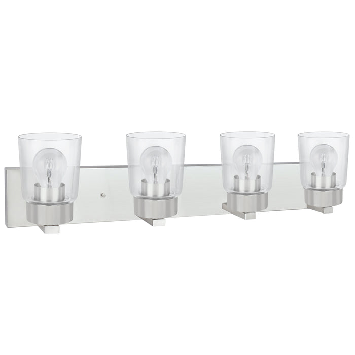 # 62245 Four-Light Metal Bathroom Vanity Wall Light Fixture, 32" Wide, Transitional Design in Brushed Nickel