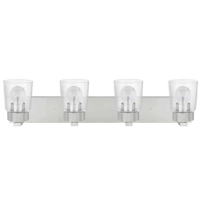 # 62245 Four-Light Metal Bathroom Vanity Wall Light Fixture, 32" Wide, Transitional Design in Brushed Nickel