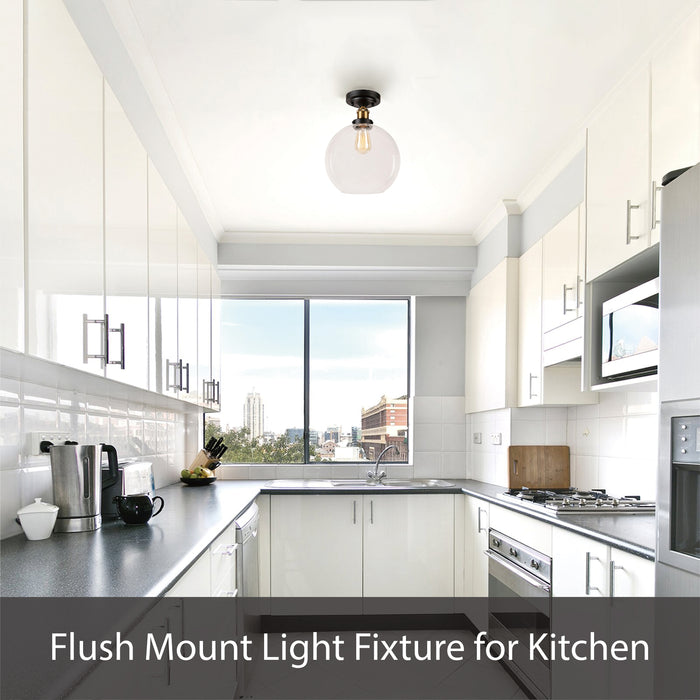 # 63020-11 Three-Light Flush Mount Ceiling Light Fixture, Transitional Design in Brushed Nickel Finish, Wire Shade, 15-3/4" Diameter