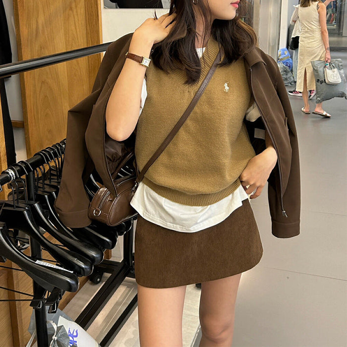 A-line Corduroy Casual Skirt