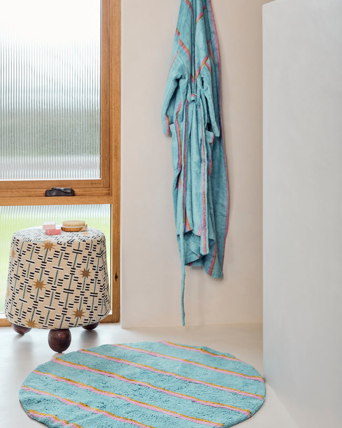 Aegean Stripe Bamboo Terry Bath Robe