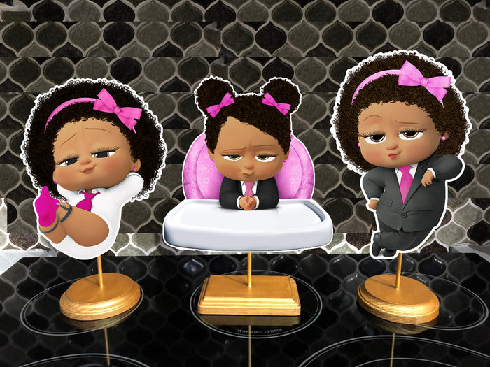 Afro American Boss Baby Girl Light Skinned