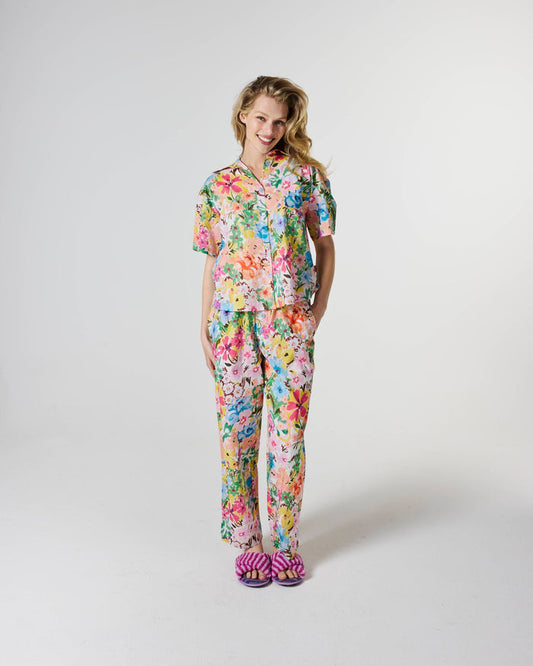 Alfresco Adult Organic Cotton Short Sleeve Shirt & Pant Pyjama Set