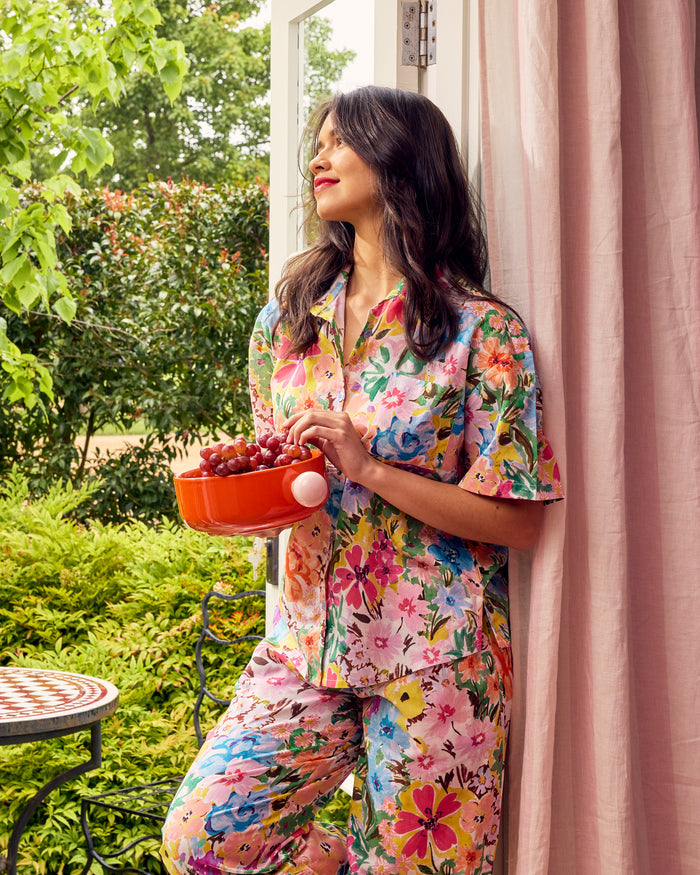 Alfresco Adult Organic Cotton Short Sleeve Shirt & Pant Pyjama Set