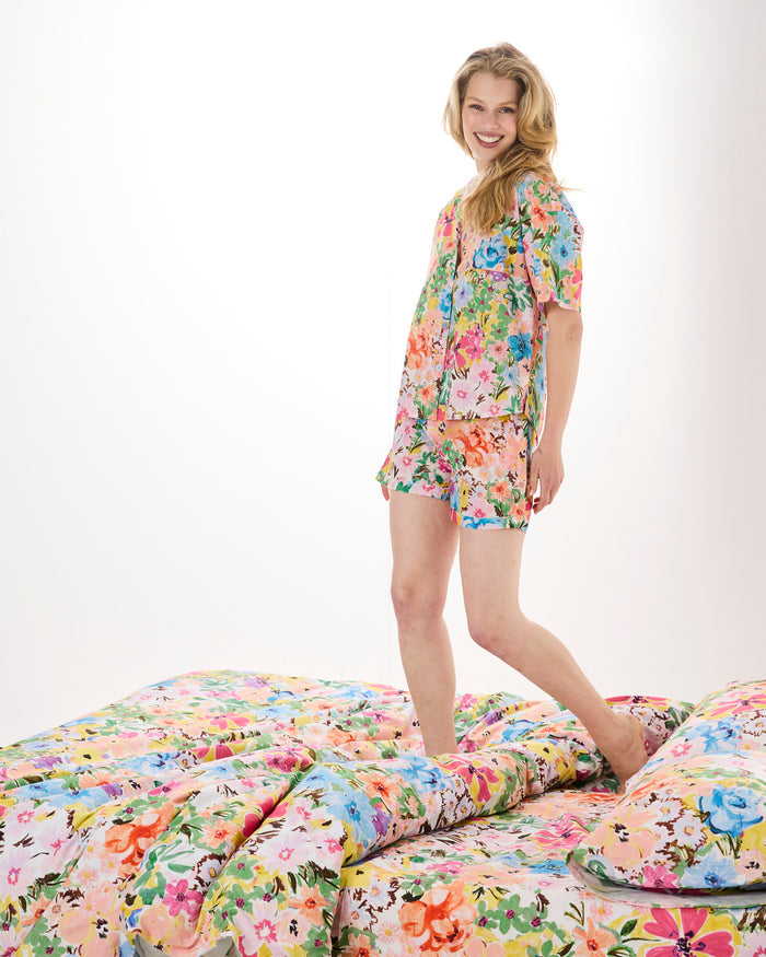 Alfresco Adult Organic Cotton Short Sleeve Shirt & Short Pyjama Set