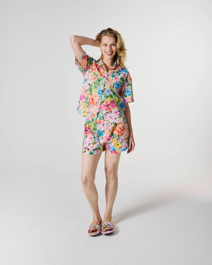 Alfresco Adult Organic Cotton Short Sleeve Shirt & Short Pyjama Set
