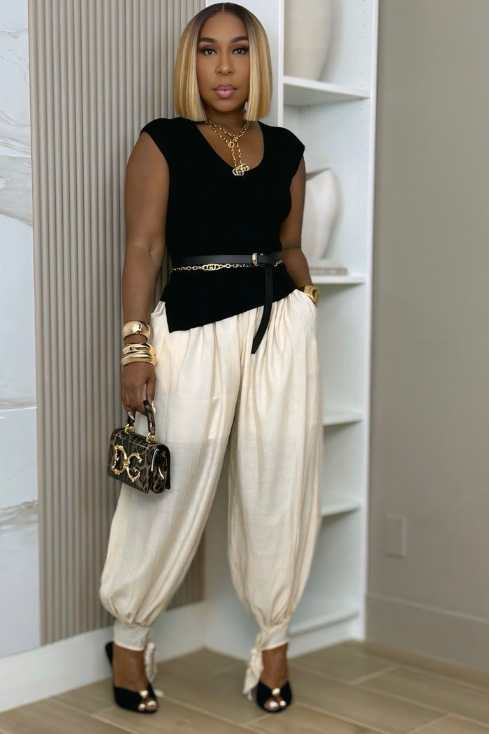 Alicia Crinkle Tapered Pants