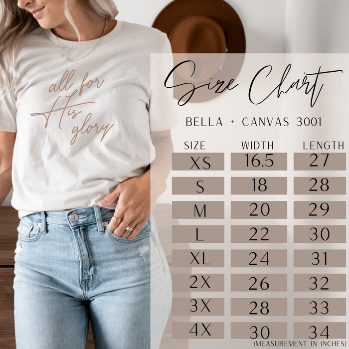 All For His Glory Christian Womens T-Shirt
