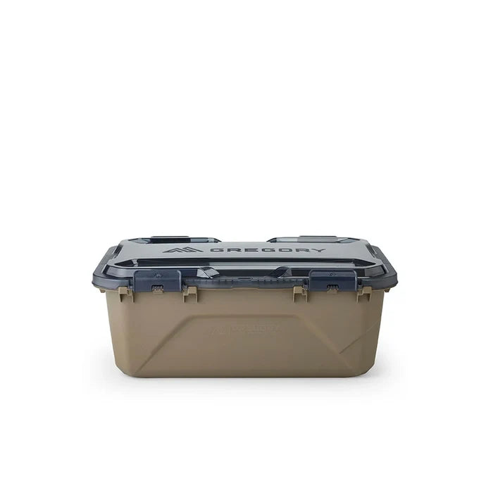 ארגז אחסון כחול Alpaca Gear Box 45L של Gregory עם מכסה שקוף עמיד למים ואבק לקמפינג ושטח