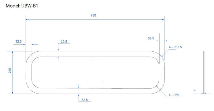 Universal-Fit Driver or Passenger Side Fixed Window (9.4"H x 30.7"W)_Dimensions - Campervan HQ