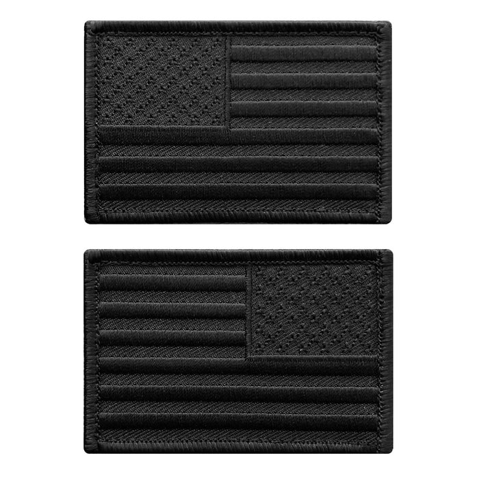 American Flag Patch Bundle (Embroidered Hook) (Black)